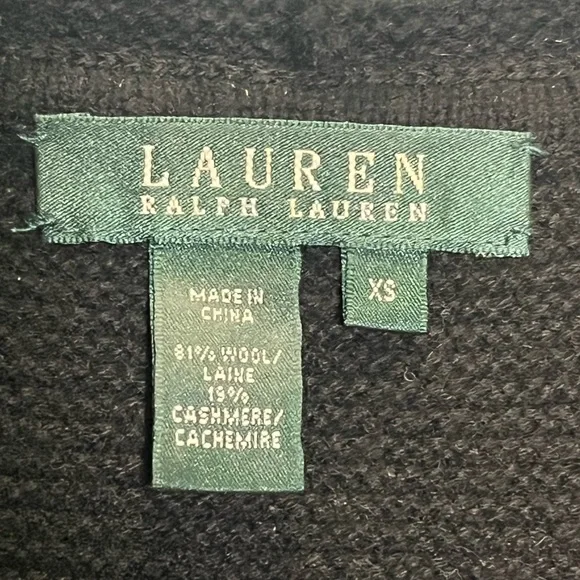 LAUREN RALPH LAUREN Black Knit Short Sleeve Hooded Longline Cardigan Size XS - Picture 10 of 13
